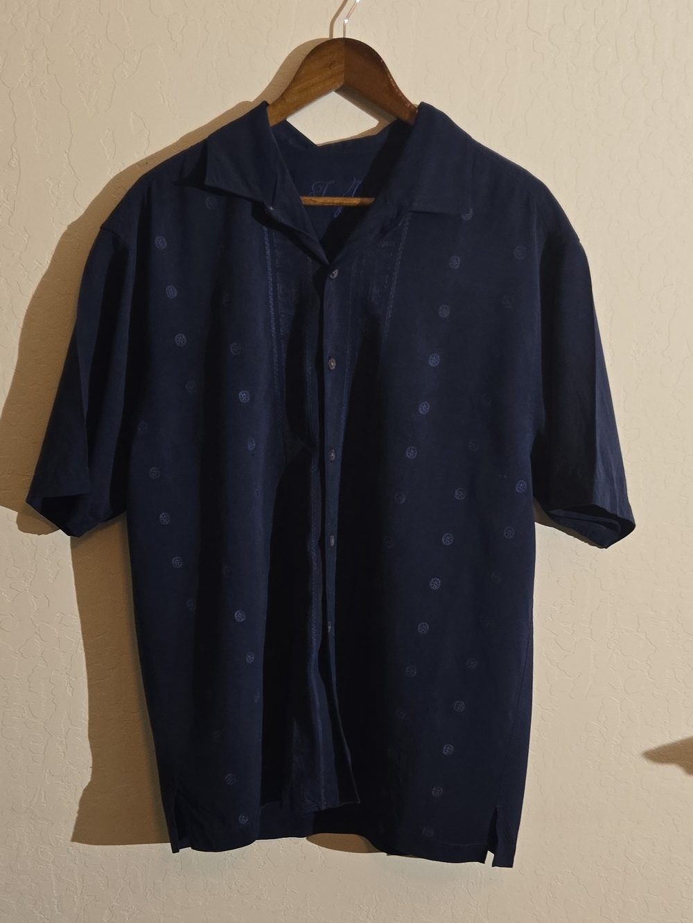 Tommy Bahama Navy Short-Sleeve Camp Collar Button-Down